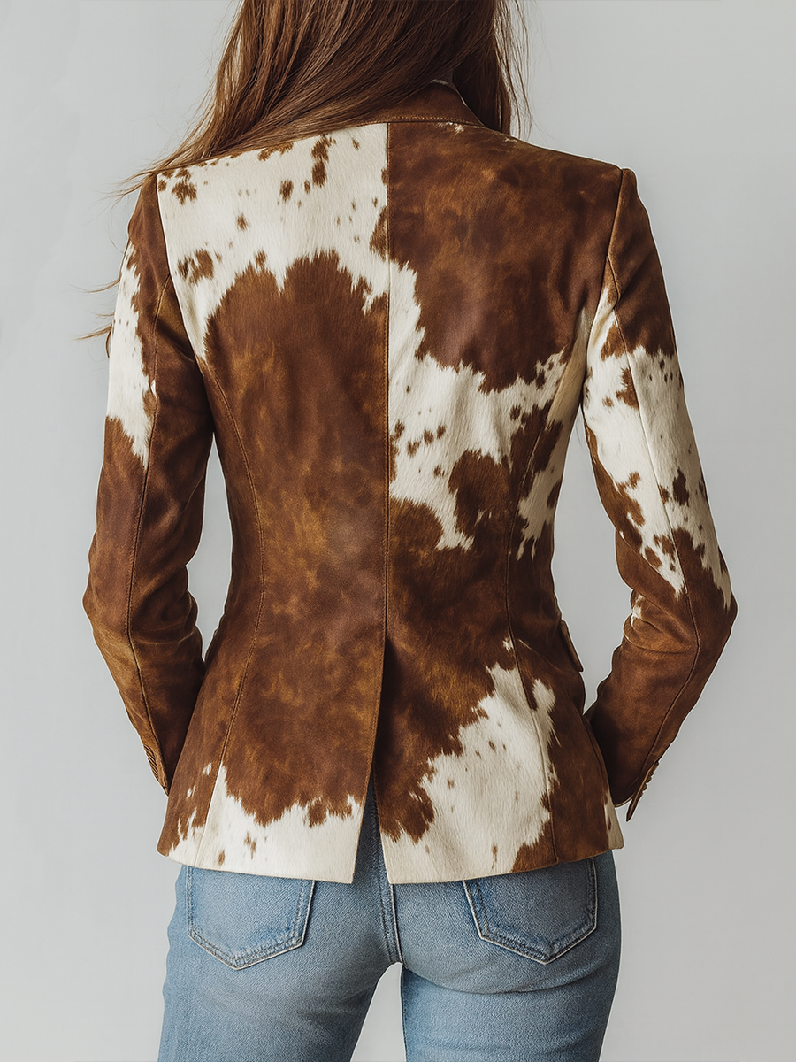 Olvido | Blazer con estampado de vaca