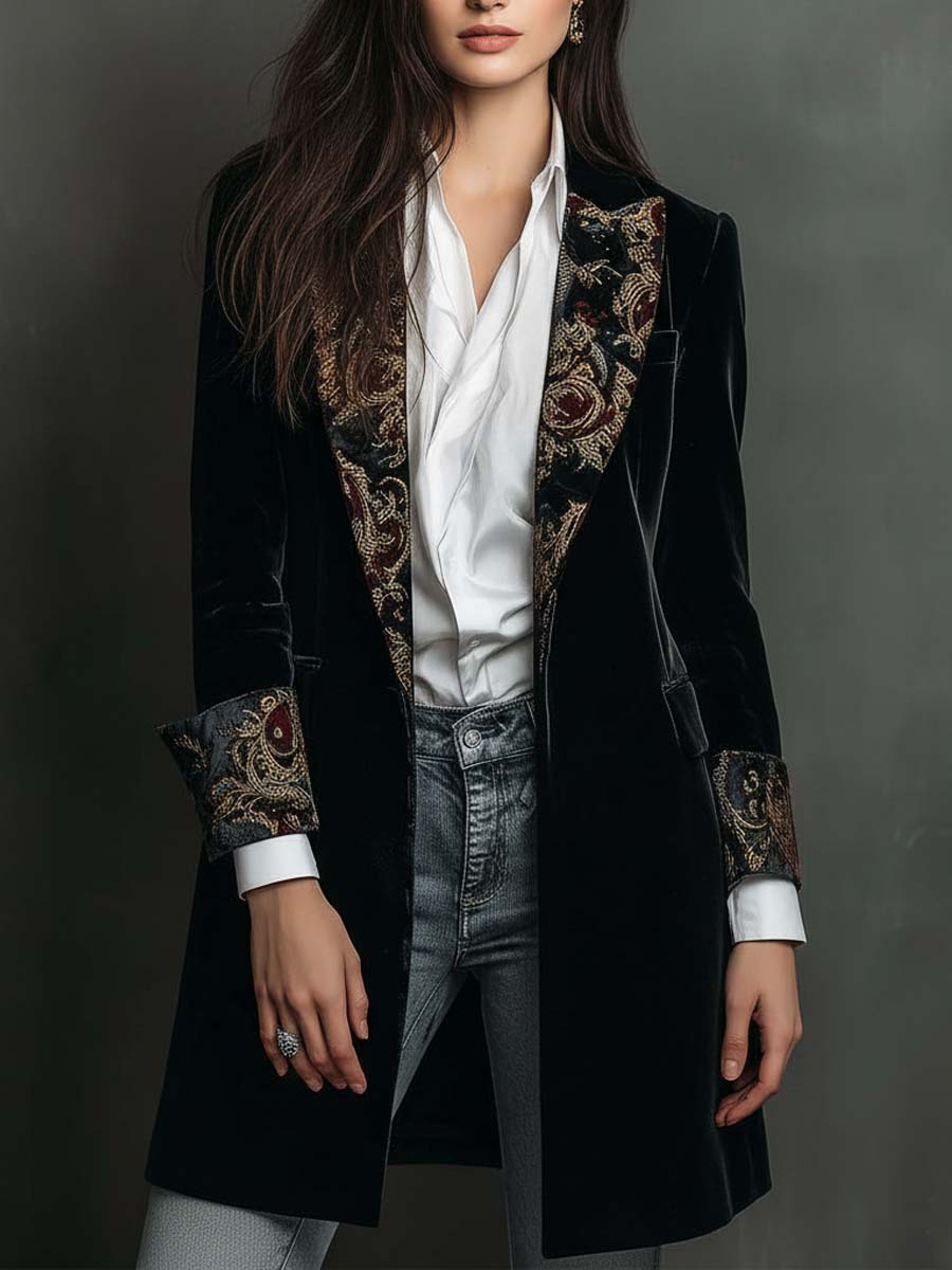 Miren | Blazer entallado con estampado barroco