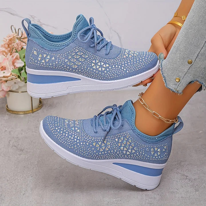 Trinidad | Zapatillas de punto con brillo y cuña