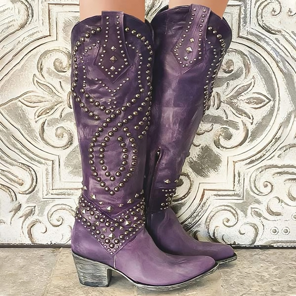 Maricarmen | Botas camperas altas bordadas