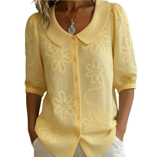 Iria | Blusa calada con cuello redondo