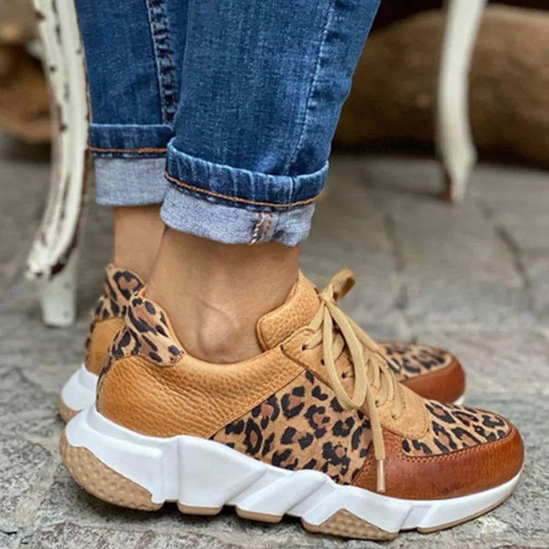 Simona | Zapatillas de leopardo con suela gruesa
