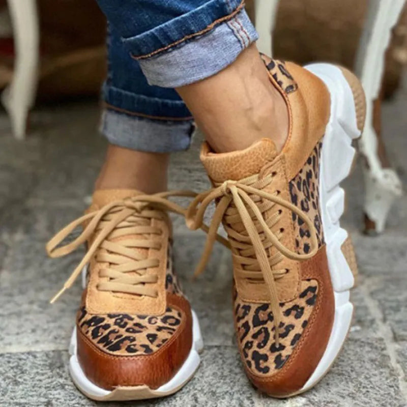 Simona | Zapatillas de leopardo con suela gruesa