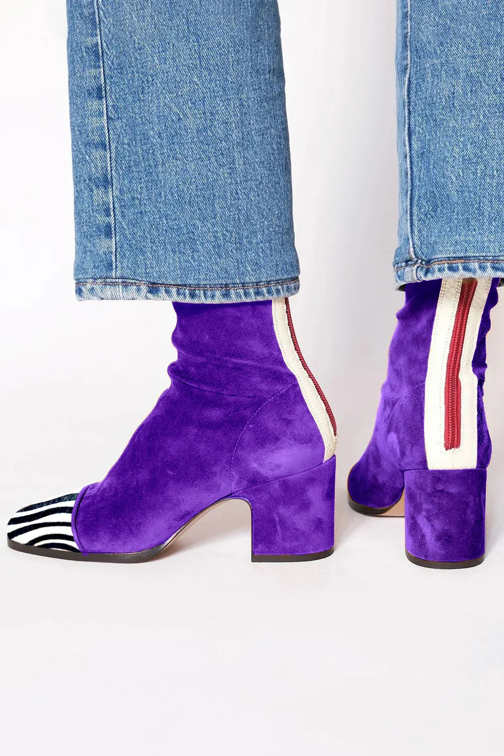 Paula | Botines de ante con punta cuadrada