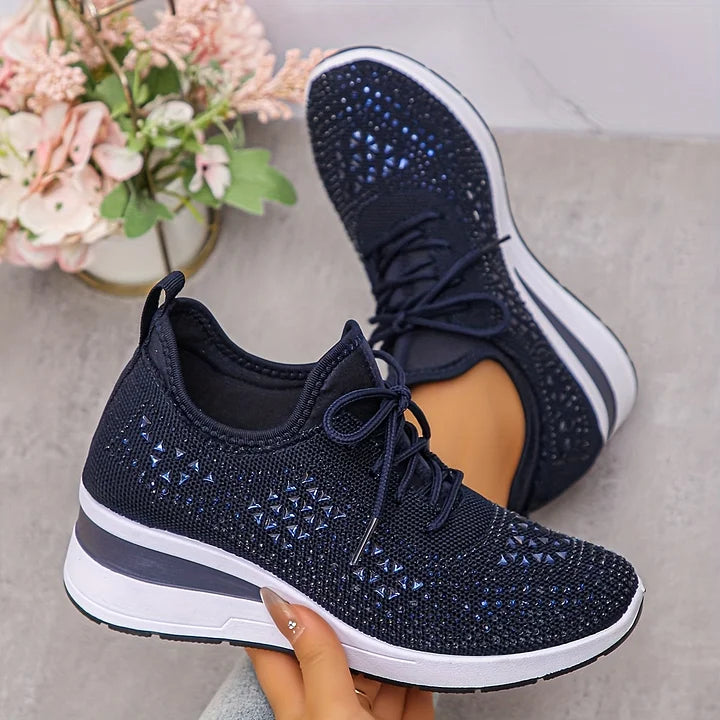 Trinidad | Zapatillas de punto con brillo y cuña