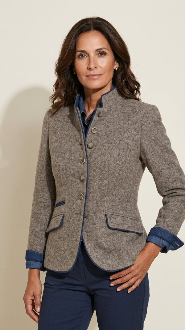 Inma | Chaqueta de tweed con cuello mao