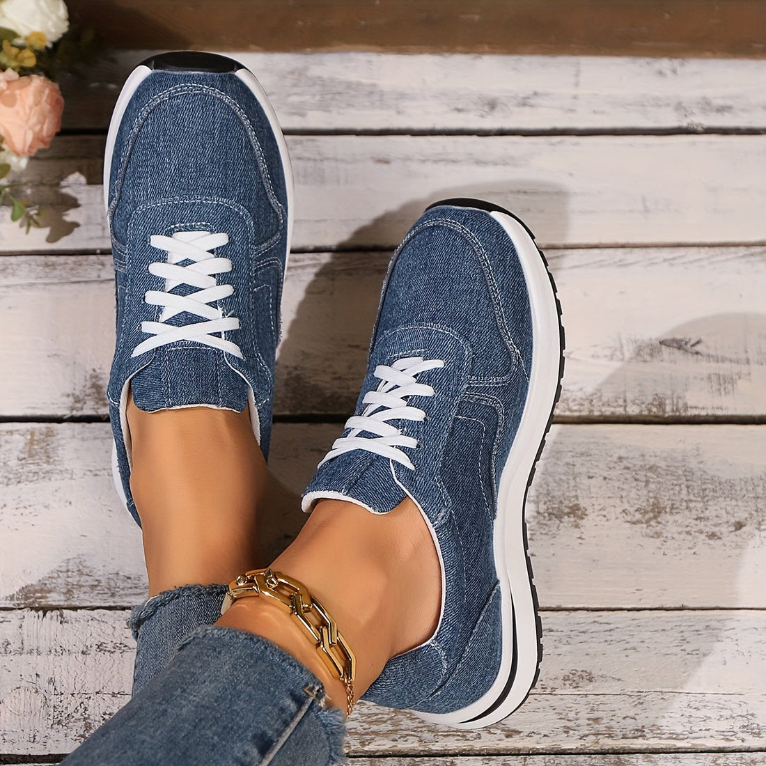 Soledad | Zapatillas de punto con cordones