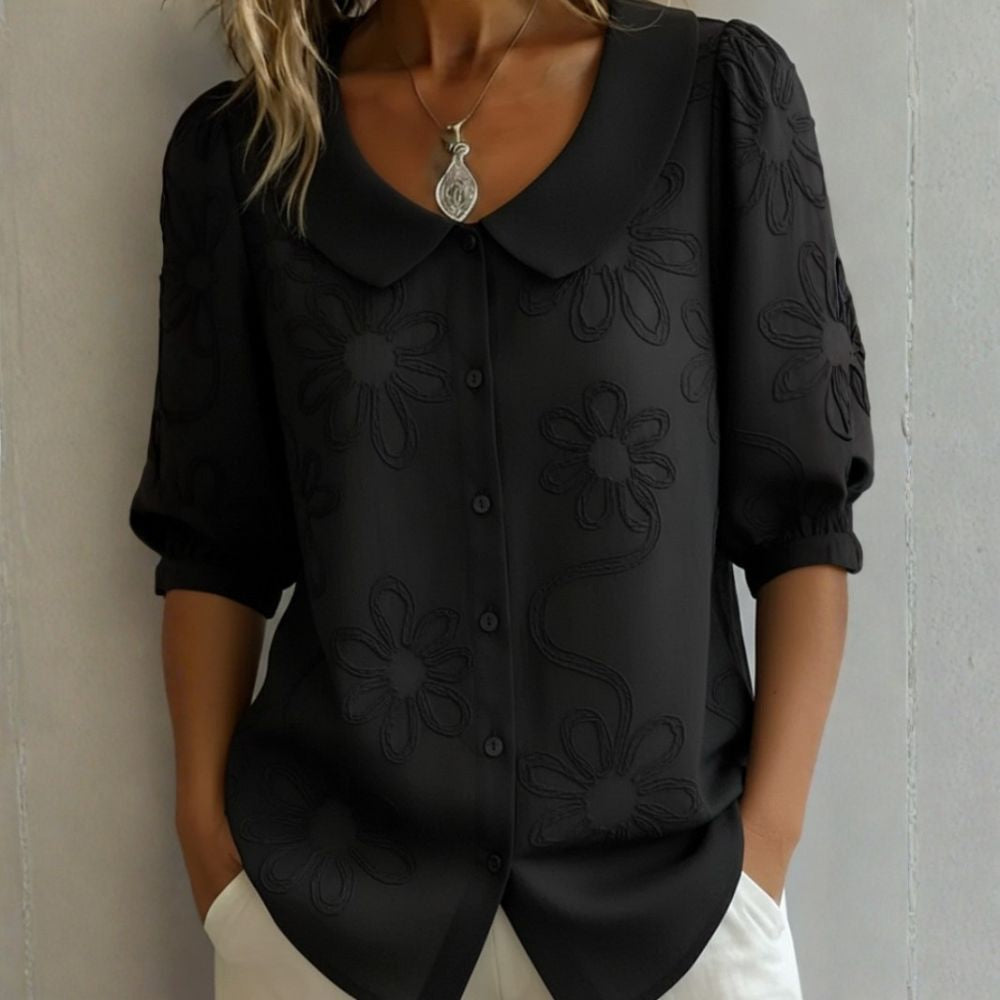 Iria | Blusa calada con cuello redondo