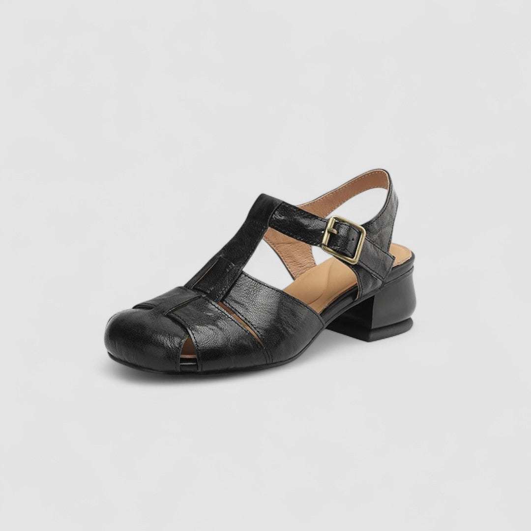 Jacinta | Zapatos Mary Jane calados con tacón ancho