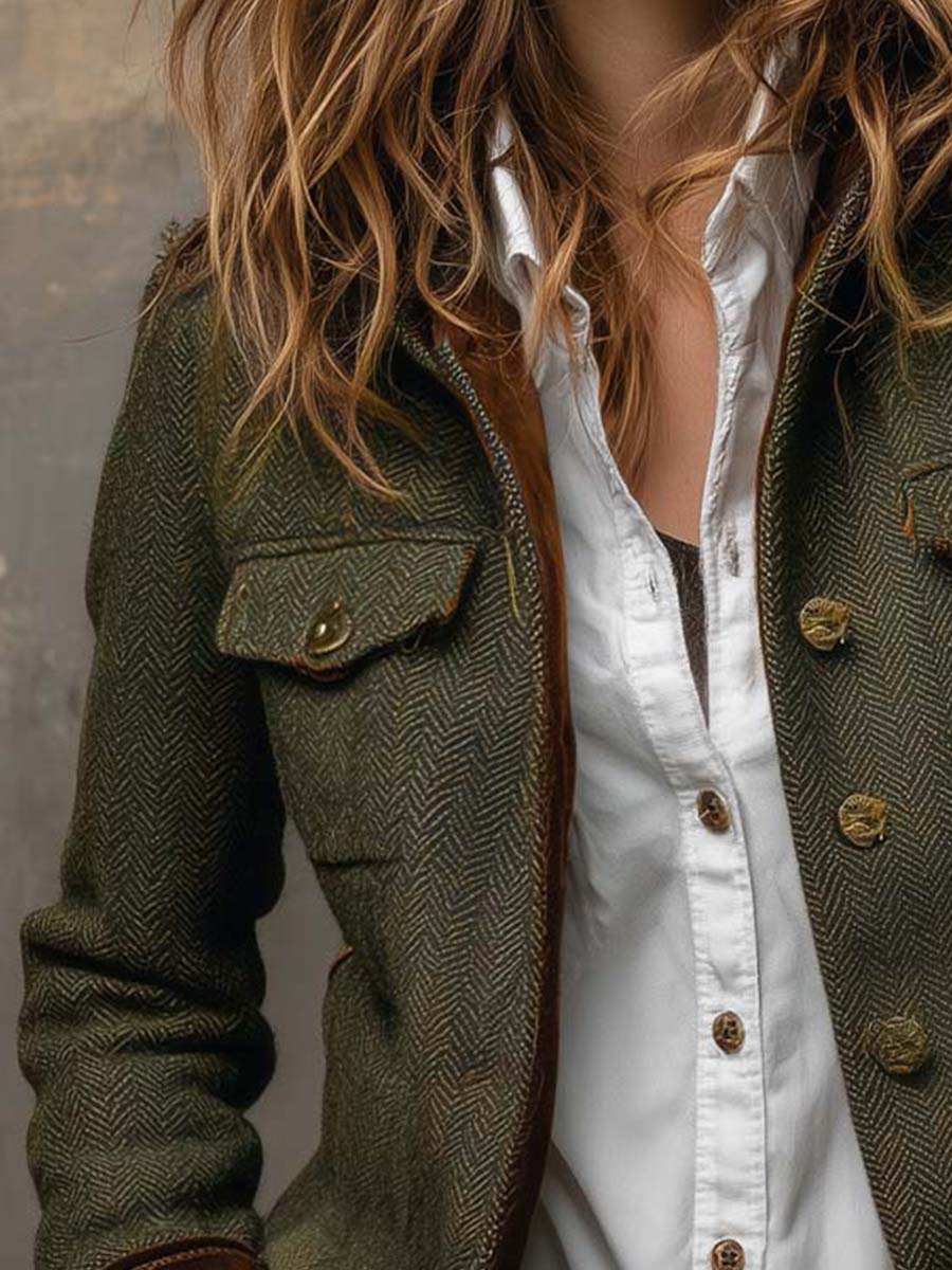 Mafalda | Blazer de pata de gallo con ribetes en contraste