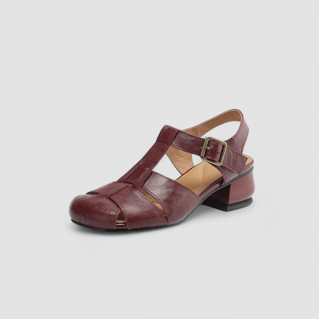 Jacinta | Zapatos Mary Jane calados con tacón ancho