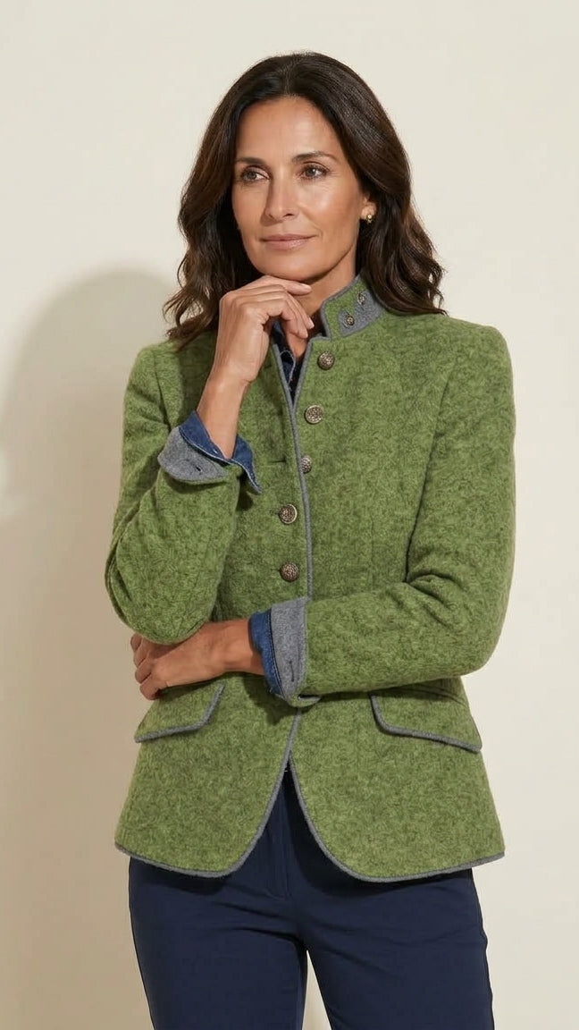 Inma | Chaqueta de tweed con cuello mao