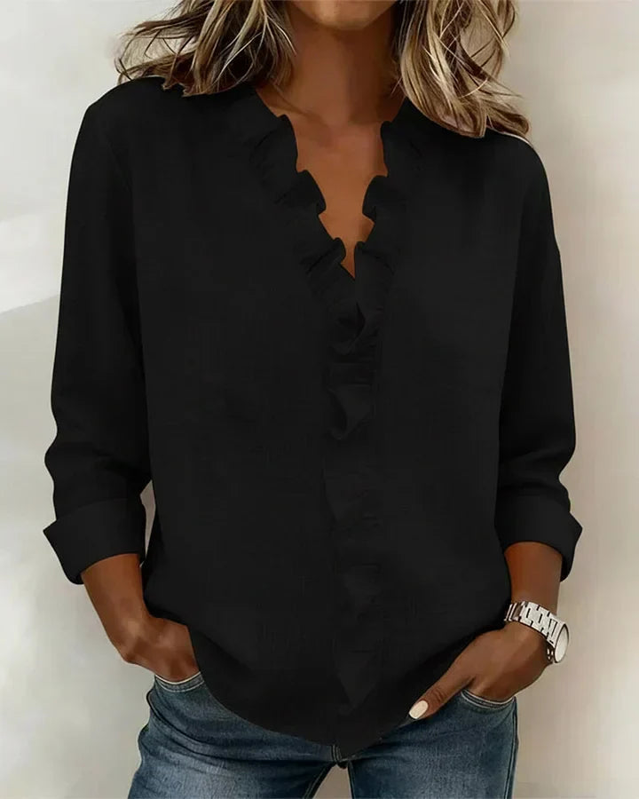 Serafina | Blusa con volantes y escote en pico