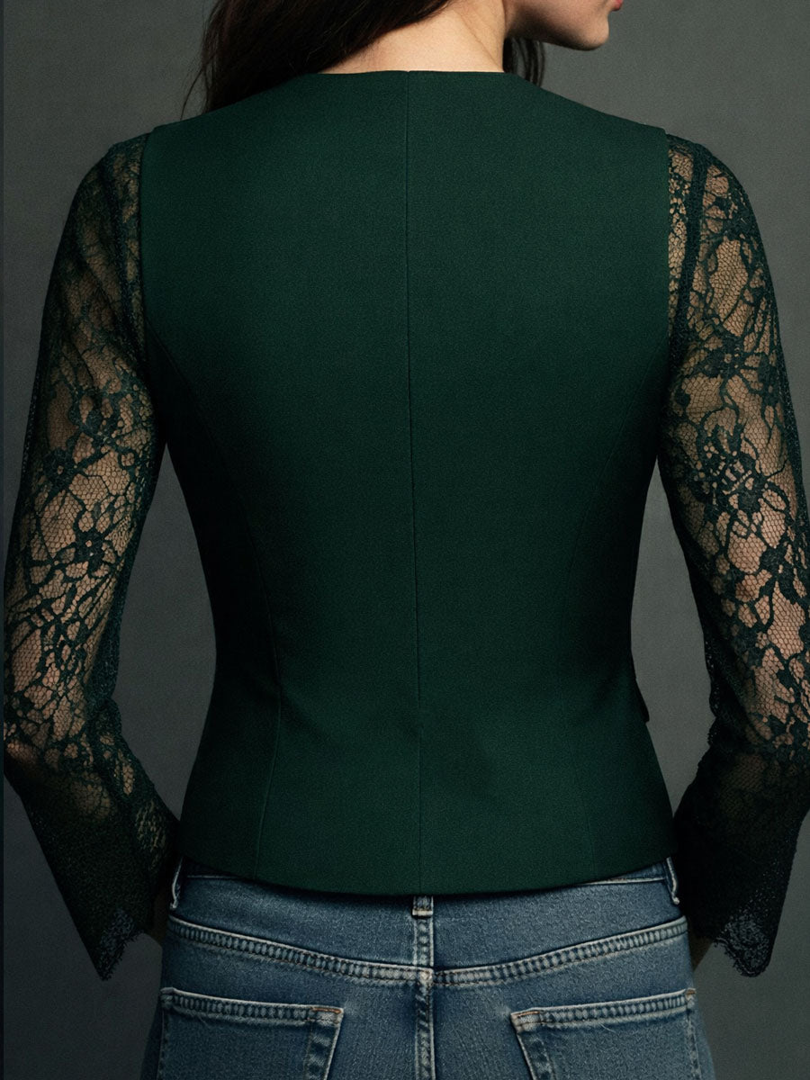 Paz | Blazer con mangas de encaje