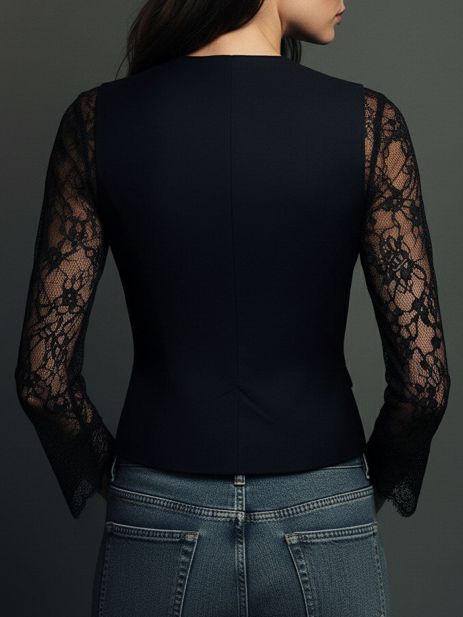 Paz | Blazer con mangas de encaje