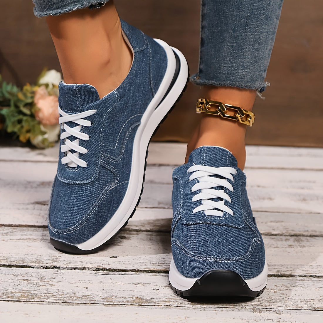 Soledad | Zapatillas de punto con cordones