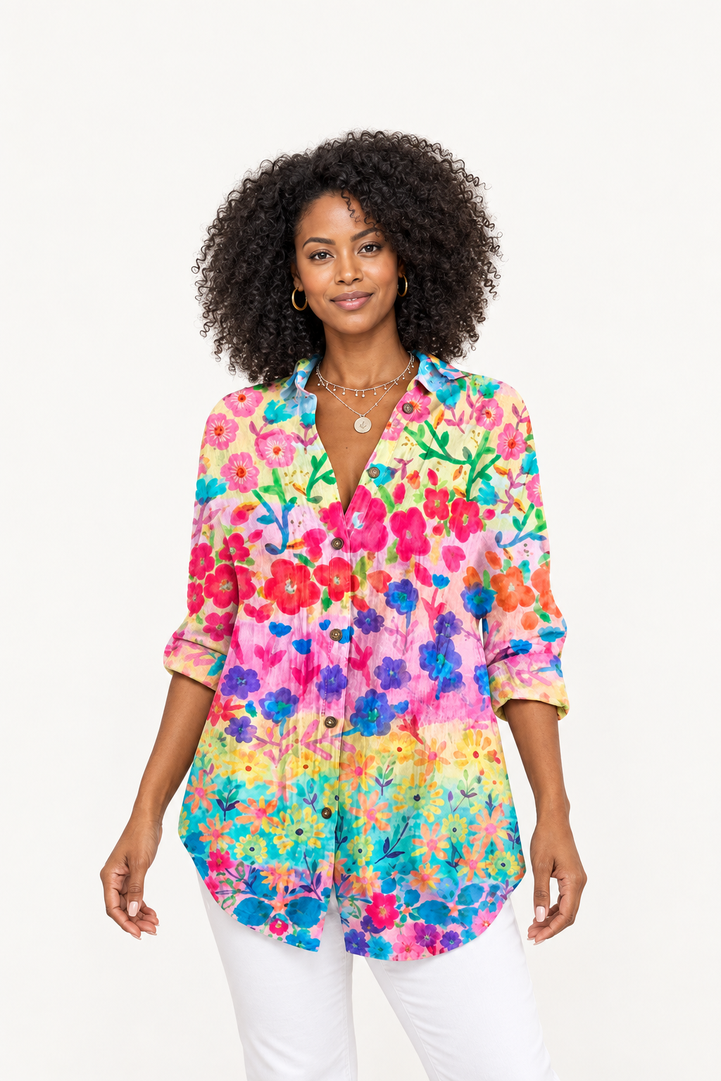 Flora: Blusa de estampado floral multicolor