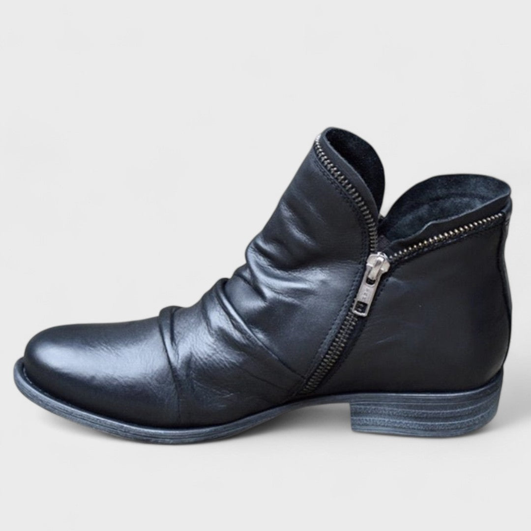 Raquel | Botines fruncidos con cremallera