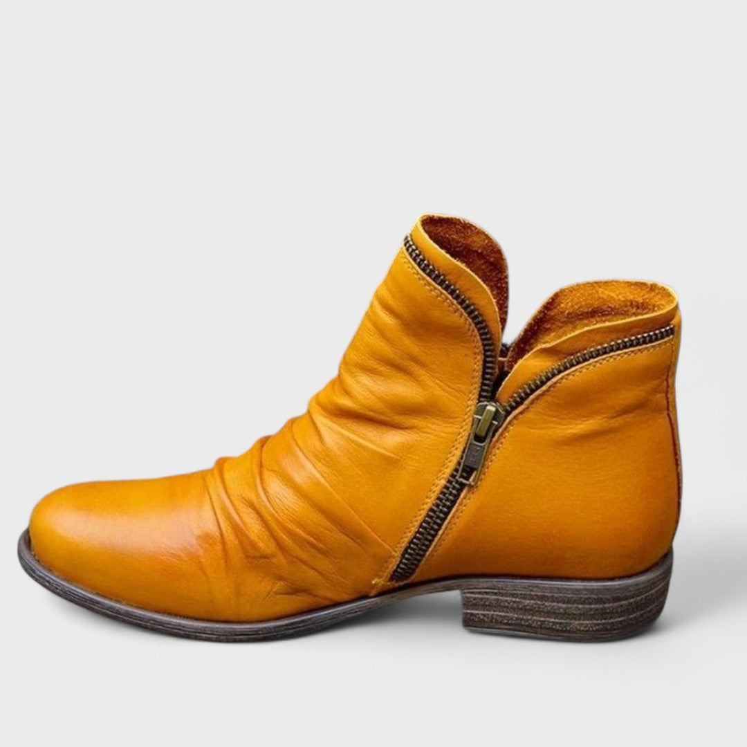 Raquel | Botines fruncidos con cremallera