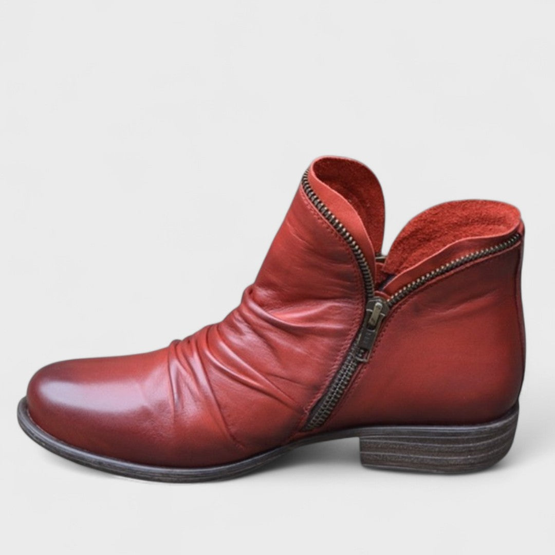 Raquel | Botines fruncidos con cremallera