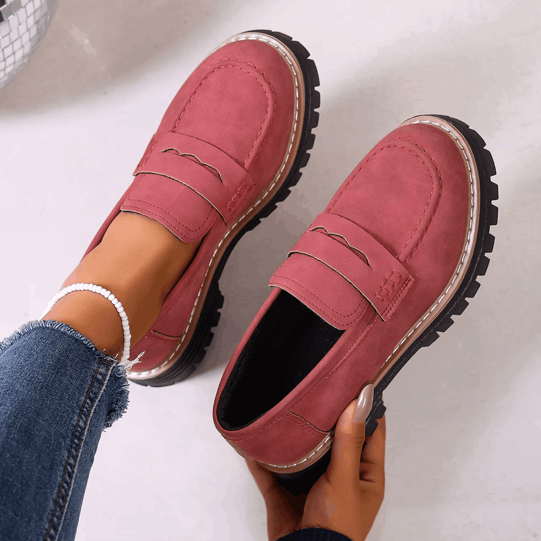 Ágata | Mocasines con plataforma de estilo colegial