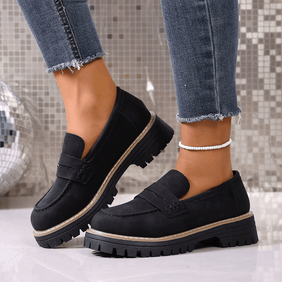 Ágata | Mocasines con plataforma de estilo colegial