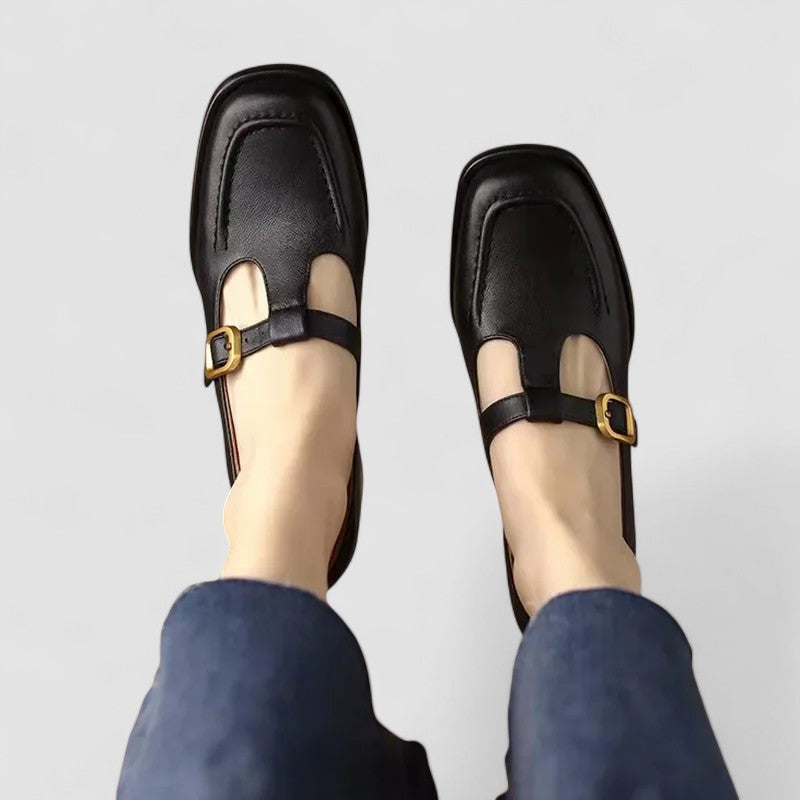 Laila | Zapatos Mary Jane de punta cuadrada con tira en T