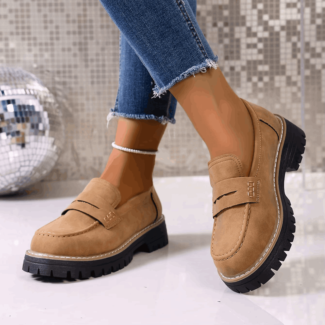 Ágata | Mocasines con plataforma de estilo colegial