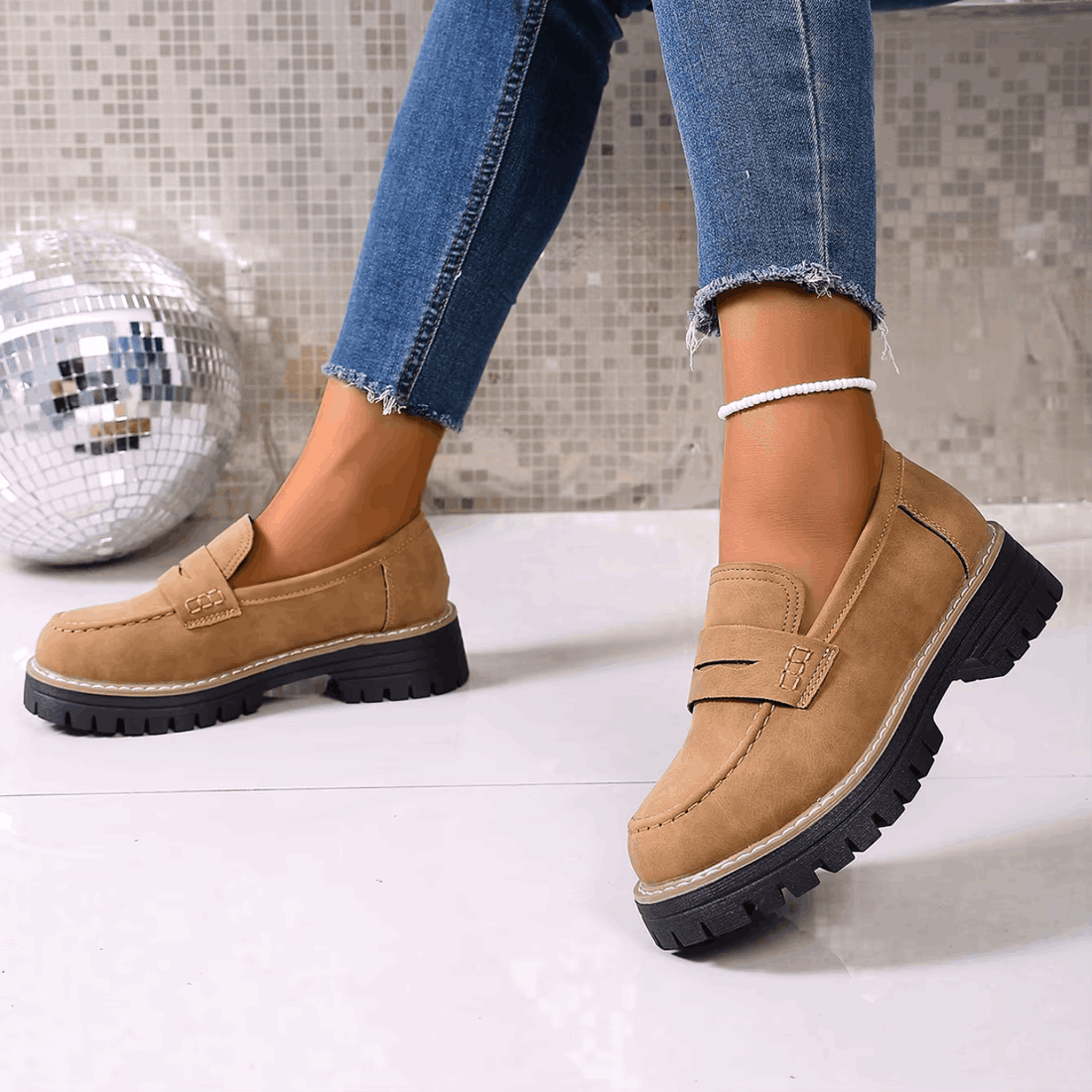 Ágata | Mocasines con plataforma de estilo colegial