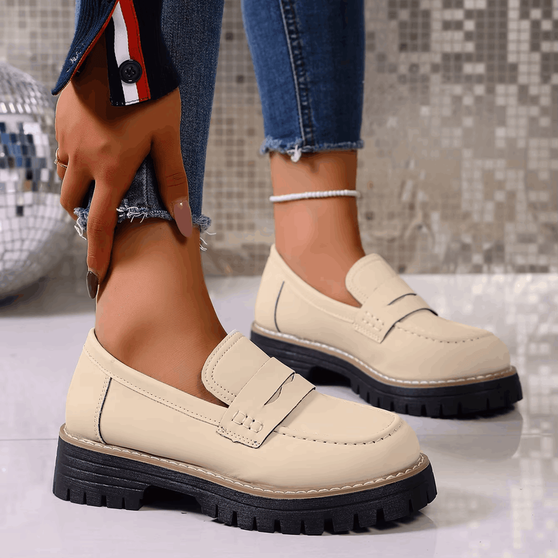 Ágata | Mocasines con plataforma de estilo colegial