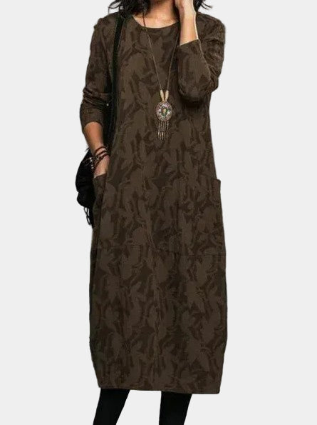 Berta: Vestido elegante de invierno en marrón