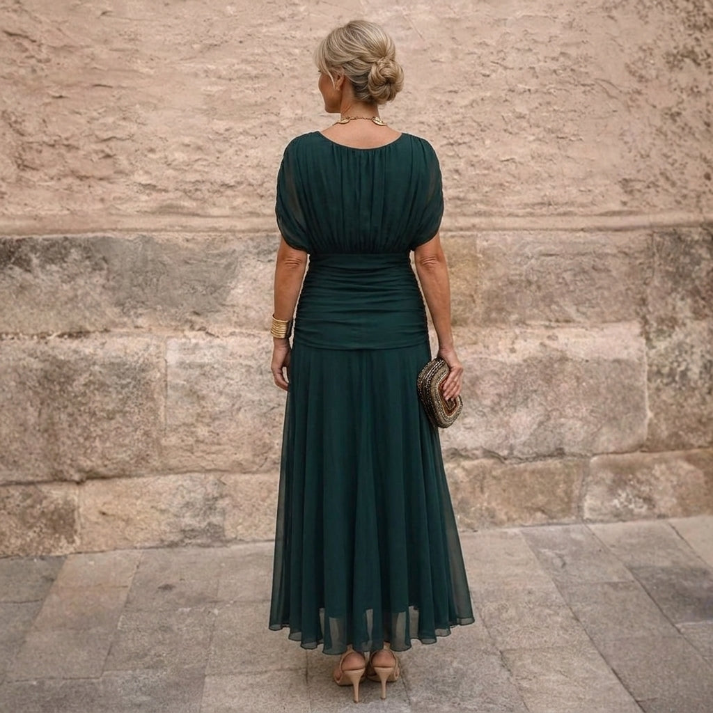 Micaela: Vestido maxi de hombros descubiertos