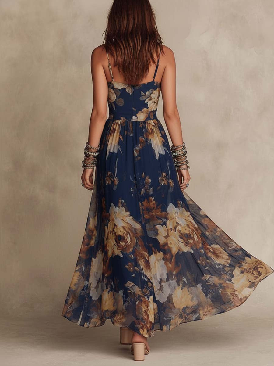 Dulce: Vestido largo floral con tirantes