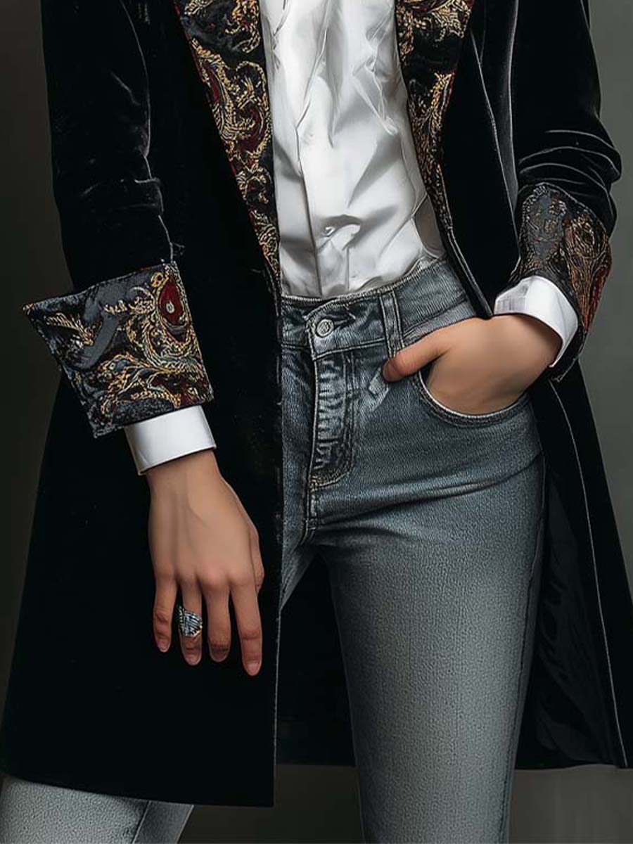 Miren | Blazer entallado con estampado barroco