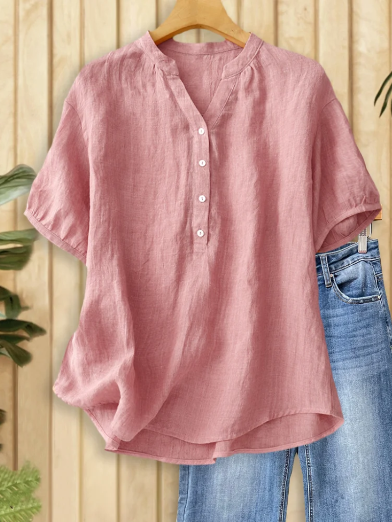 Penélope | Blusa de tacto suave con escote en pico