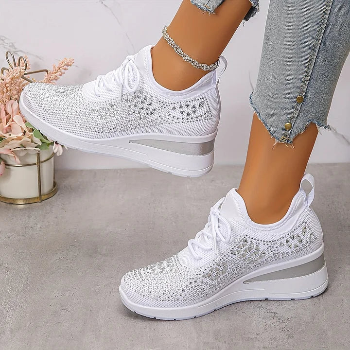Trinidad | Zapatillas de punto con brillo y cuña