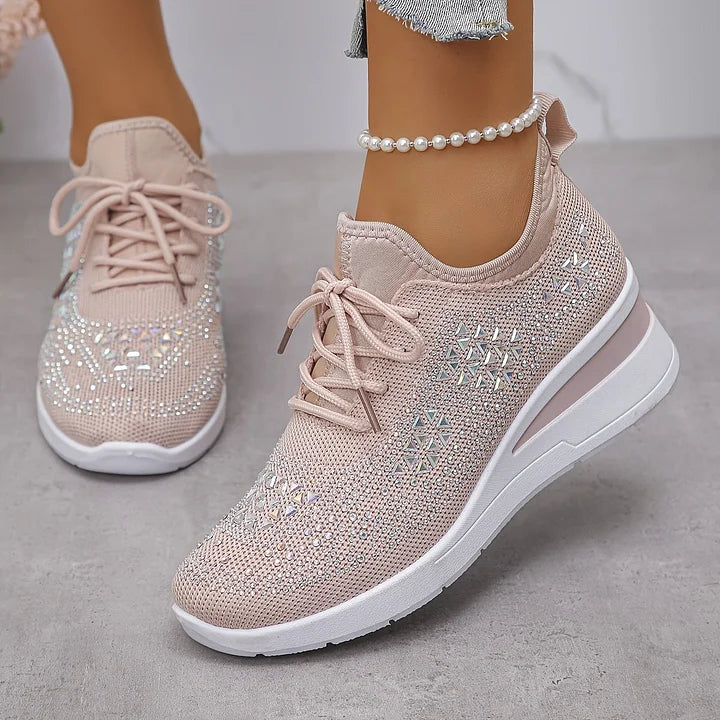 Trinidad | Zapatillas de punto con brillo y cuña