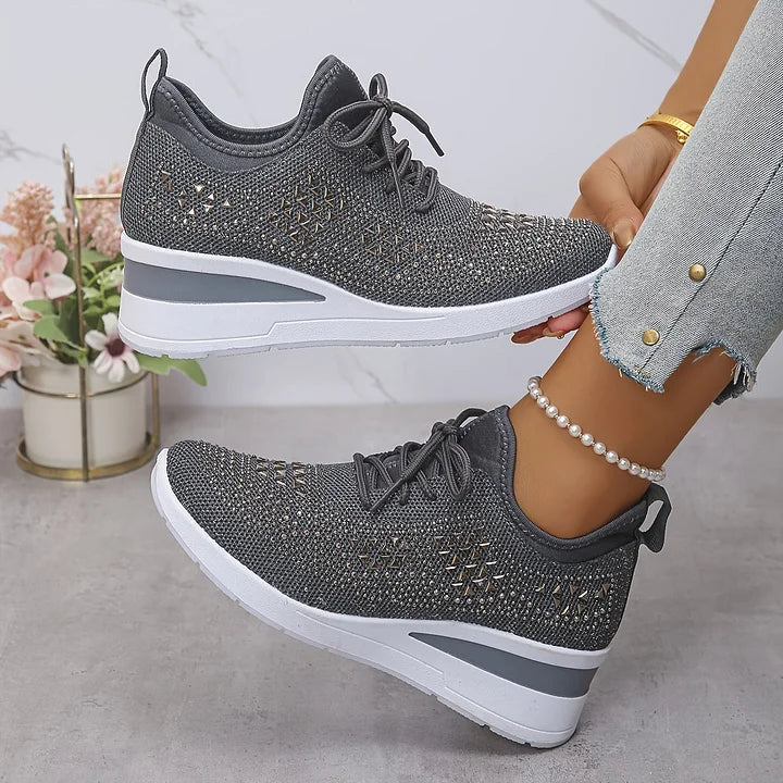 Trinidad | Zapatillas de punto con brillo y cuña