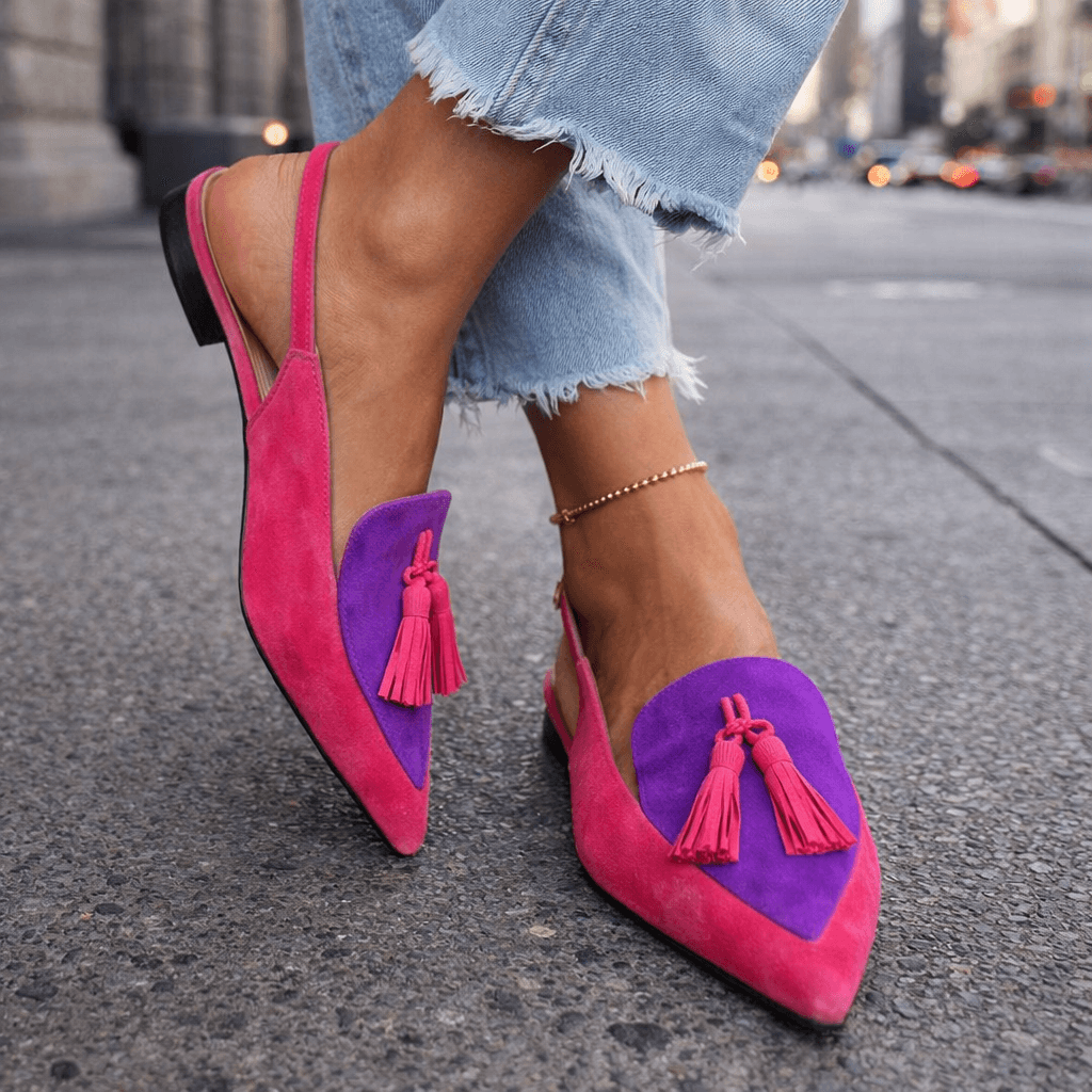 Clementina | Sandalias destalonadas con pompones
