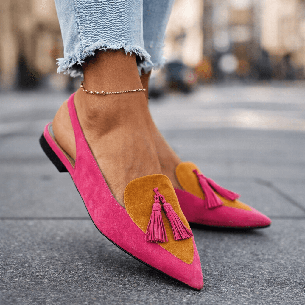 Clementina | Sandalias destalonadas con pompones