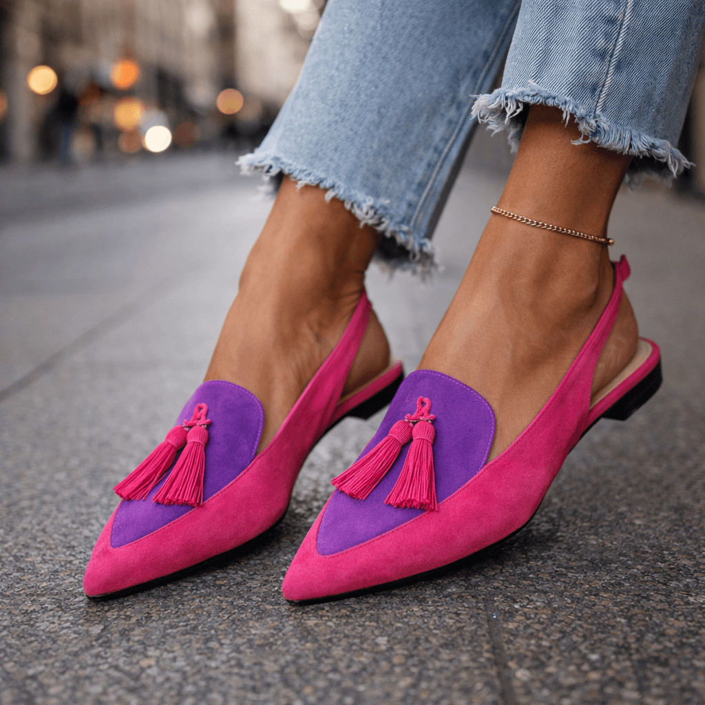Clementina | Sandalias destalonadas con pompones