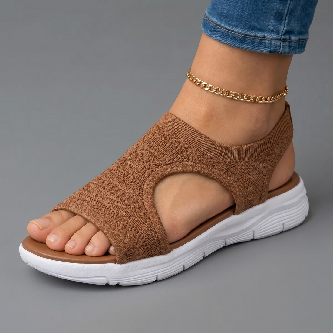 Faustina | Sandalias de punto transpirables con talón