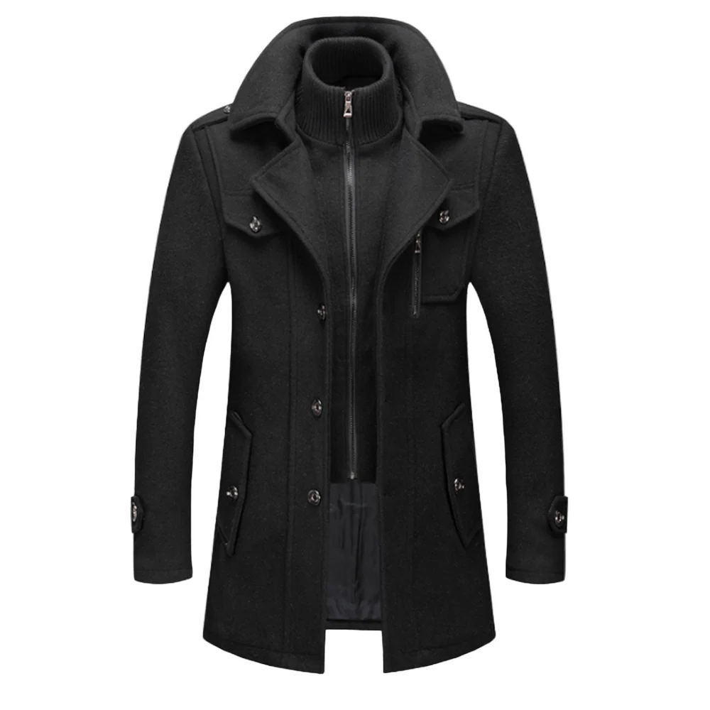 Ángel: Abrigo de invierno de estilo vintage en negro