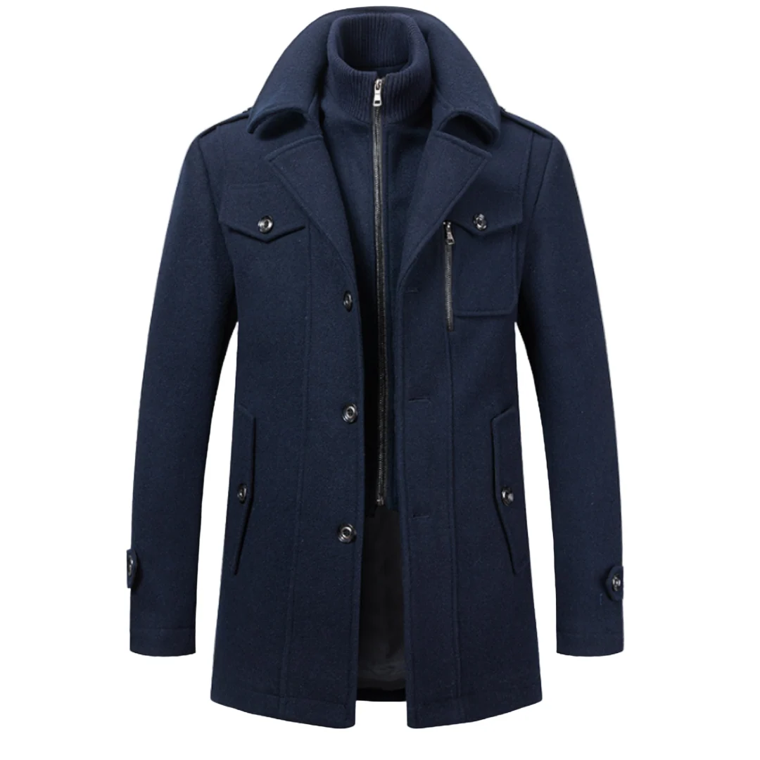 Ángel: Abrigo de invierno de estilo vintage en azul marino