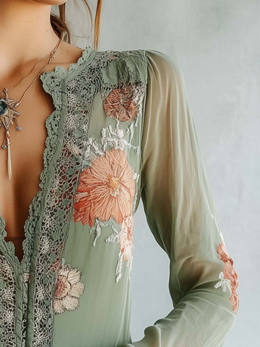 Gadea | Blusa floral con encaje