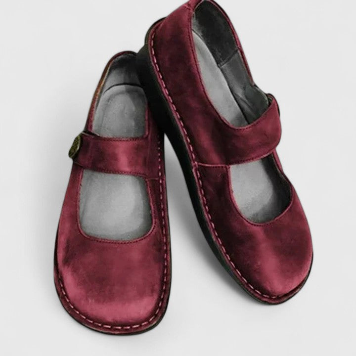 Lucila | Zapatos Mary Jane de ante de punta redonda