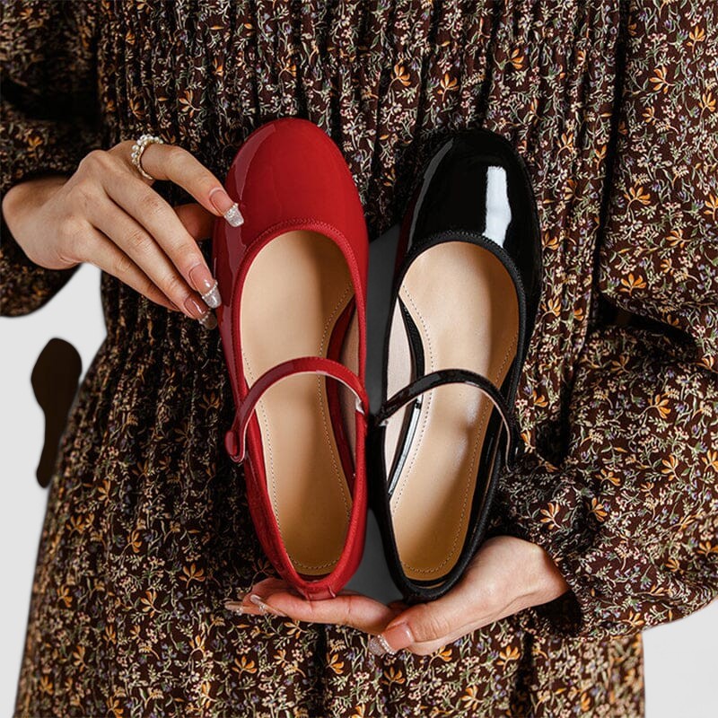 Josefa | Zapatos Mary Jane de charol con tacón ancho