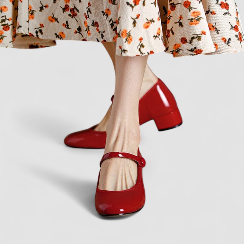 Josefa | Zapatos Mary Jane de charol con tacón ancho