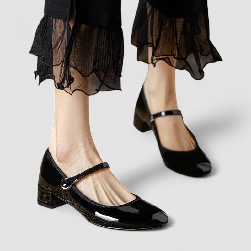 Josefa | Zapatos Mary Jane de charol con tacón ancho
