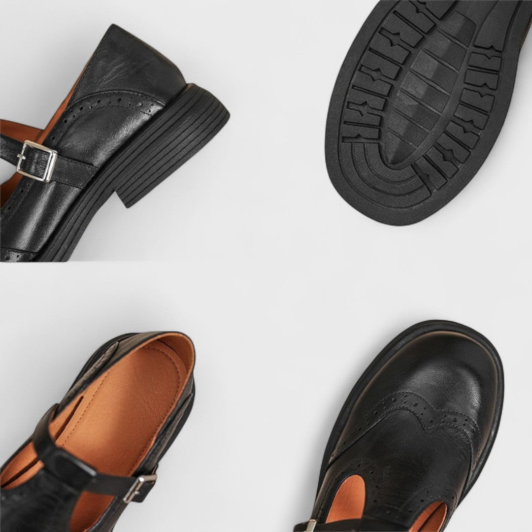 Malena | Zapatos de tacón bajo con hebilla